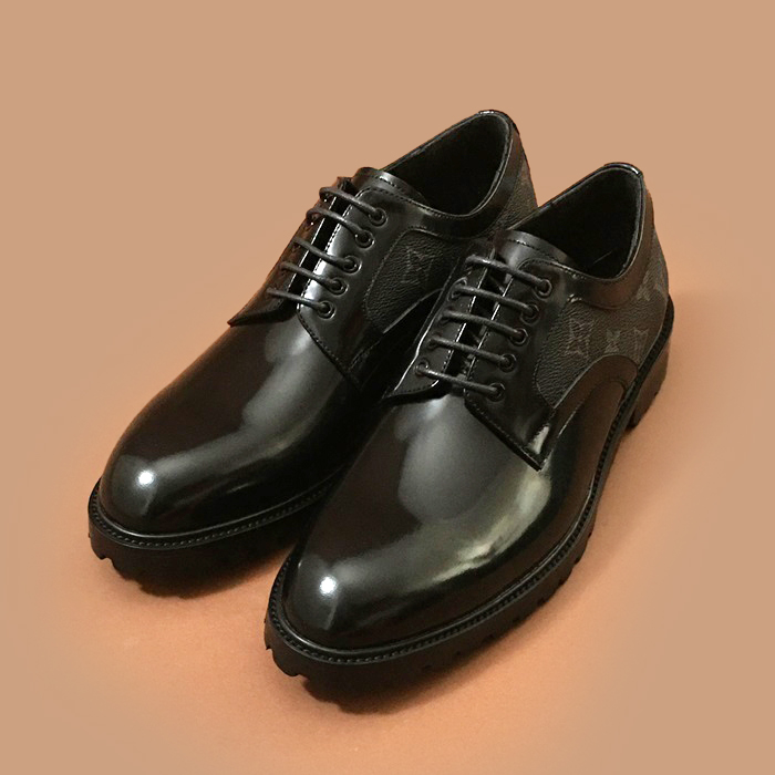  ルイヴィトンメンズレザーシューズブラック