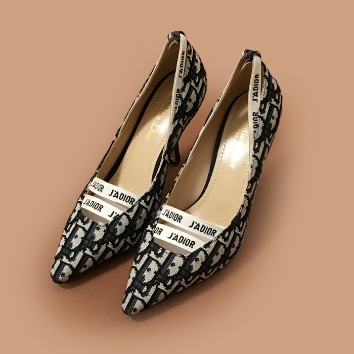 ディオール レディース ジャディオ 刺繍 LOGO パンプス Dio0172x.ブラック