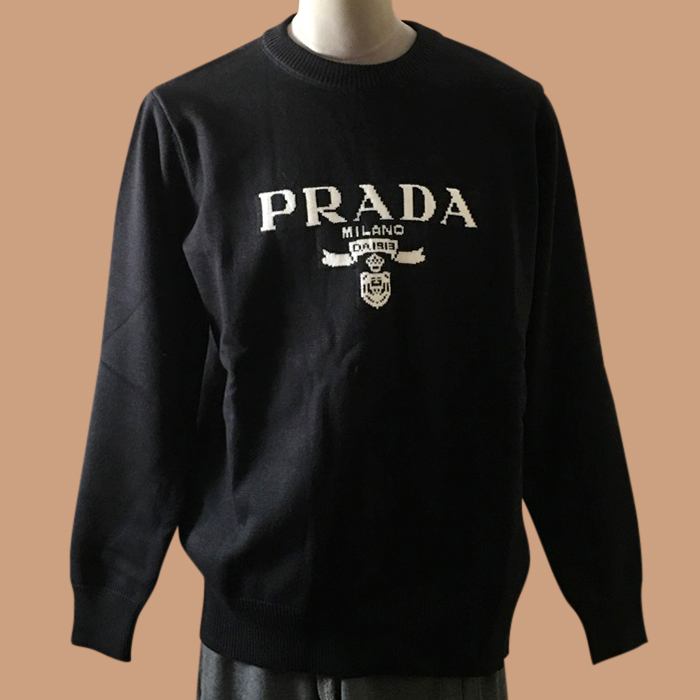 プラダメンズ LOGO  カシミア ニット ブラック