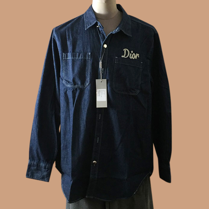 ディオール メンズ クラシック ブルー シャツ -   - dio02129x