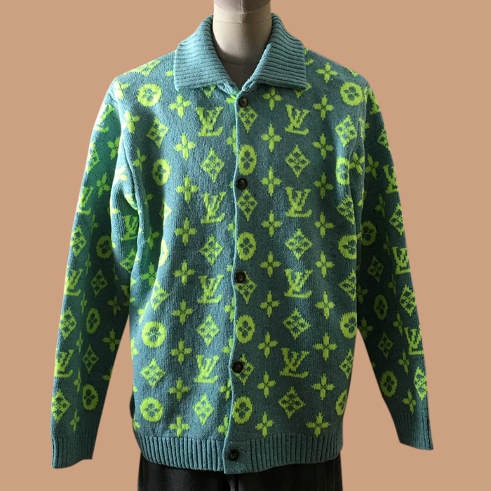 ルイヴィトン メンズ グリーン ポロ ニット - Green  - lou05225x