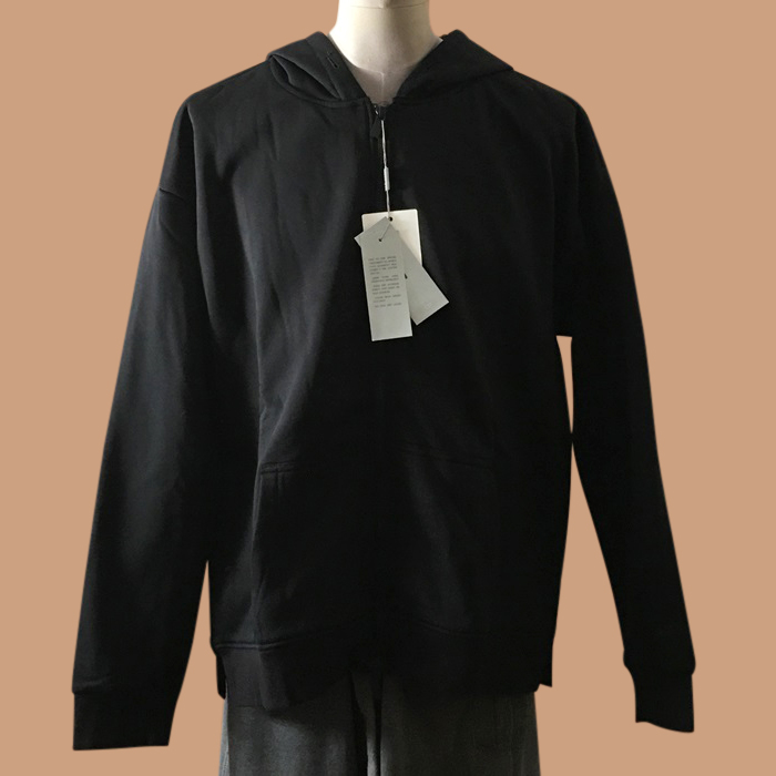 ディオール メンズ ベーシック ブラック ジップアップ フーディーTシャツ -   - dio02158x