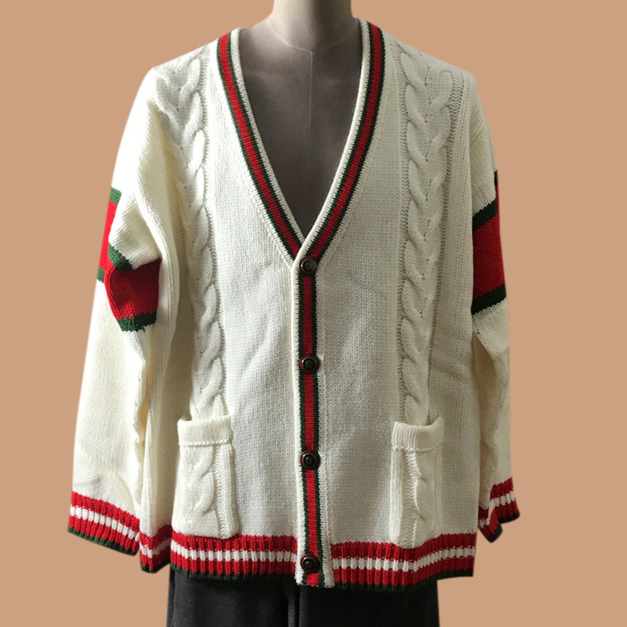 Trendy   Ivory - グッチユニセックス トレンディ Vネック カーディガン  Size(s - 2xl) アイボリー