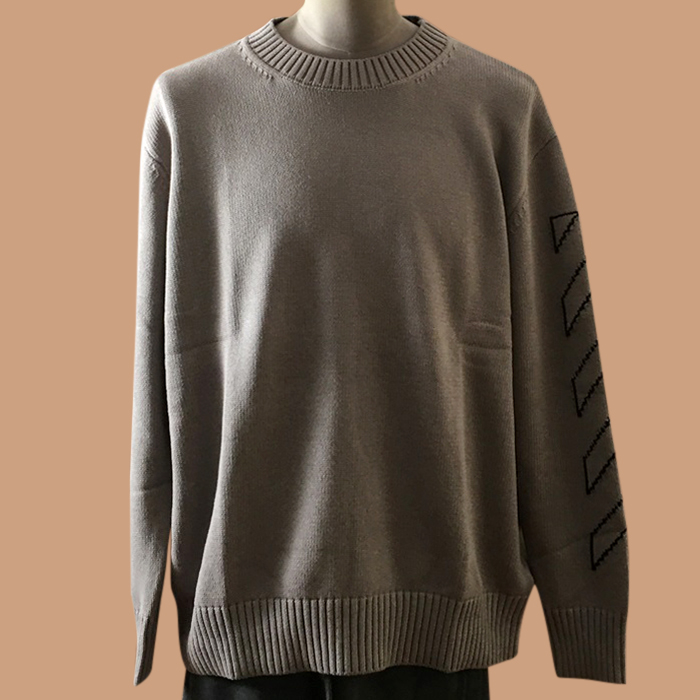 オフホワイト メンズ シグネチャー カーキ ニット -  Khaki Knits - off0853x