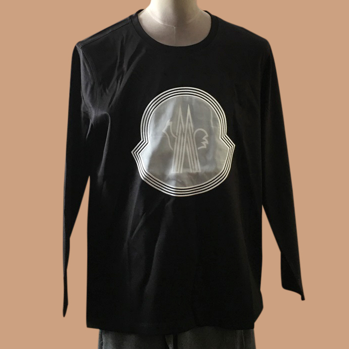 モンクレール メンズ ブラック クルーネック 長袖Tシャツ -  - moc02516x