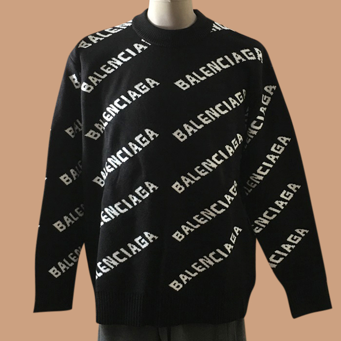   - バレンシアガユニセックス LOGO クルーネック セーター Bal0732x.Size(m - 2xl).ブラック