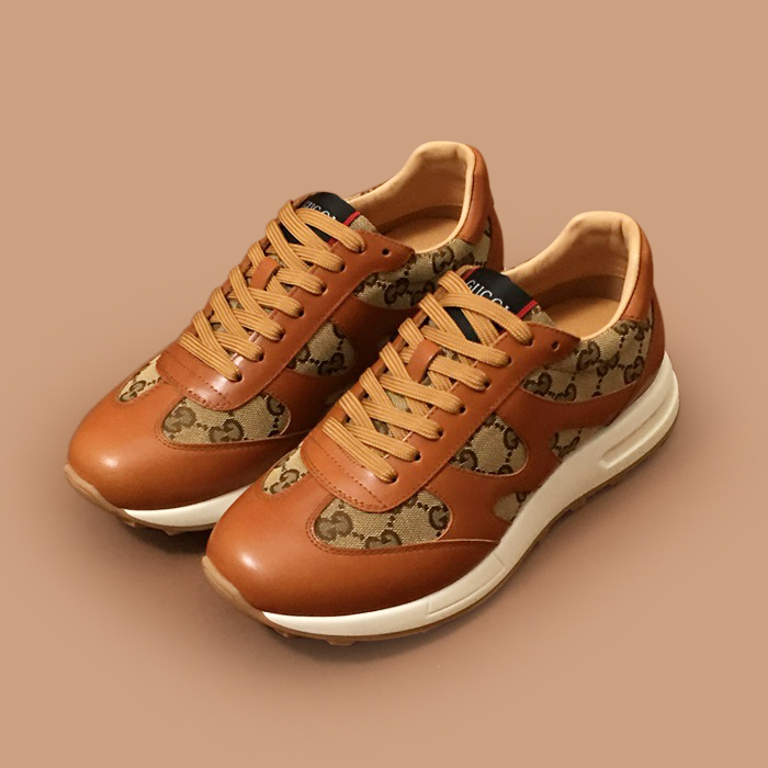 グッチ メンズ クラシック キャメル スニーカー- Camel  - guc05136X