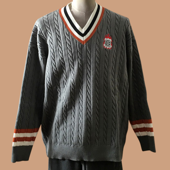 ロエベ メンズ グレー Vネック セーター - Gray  - loe0652x