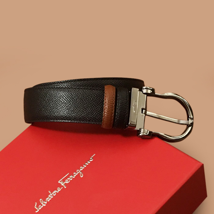   Belt,3.5cm- フェラガモメンズレザーベルト,3.5cm,ブラック