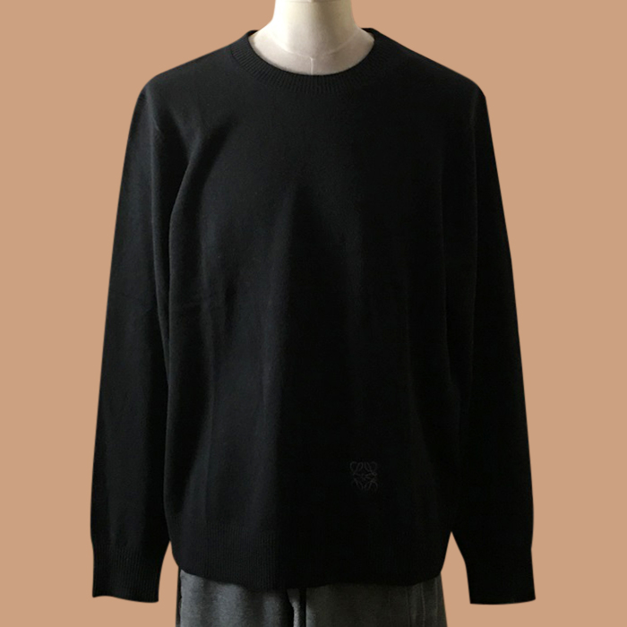 ロエベ メンズ ブラック クルーネック セーター -  - loe0651x