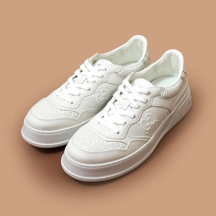 グッチ ユニセックス トレンディレザースニーカー Size ホワイト - Trendy   Guc04518x White