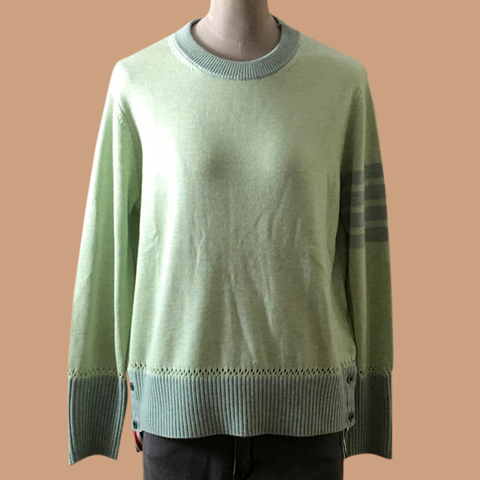 トムブラウン レディース クルーネック ミント ニット -  Mint Knit - thom0590x