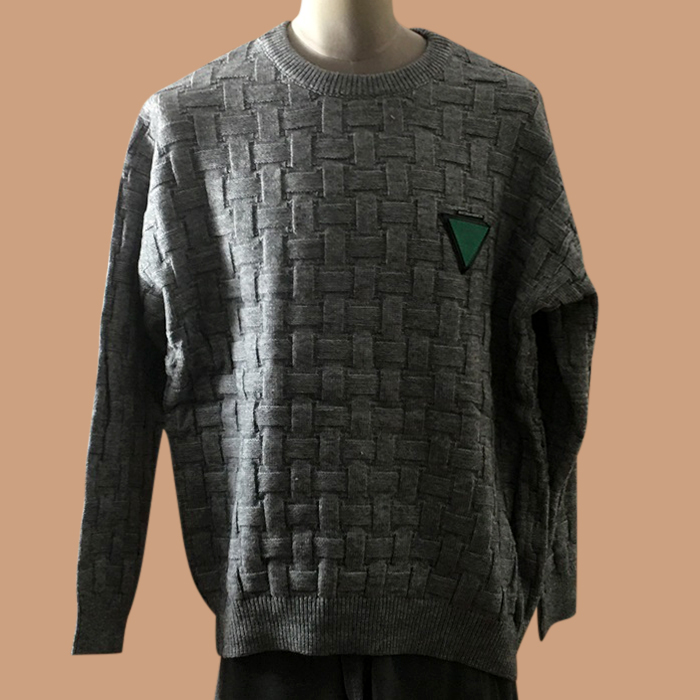 ボッテガ ヴェネタ メンズ グレー クルーネック ニット -  - bot0453x