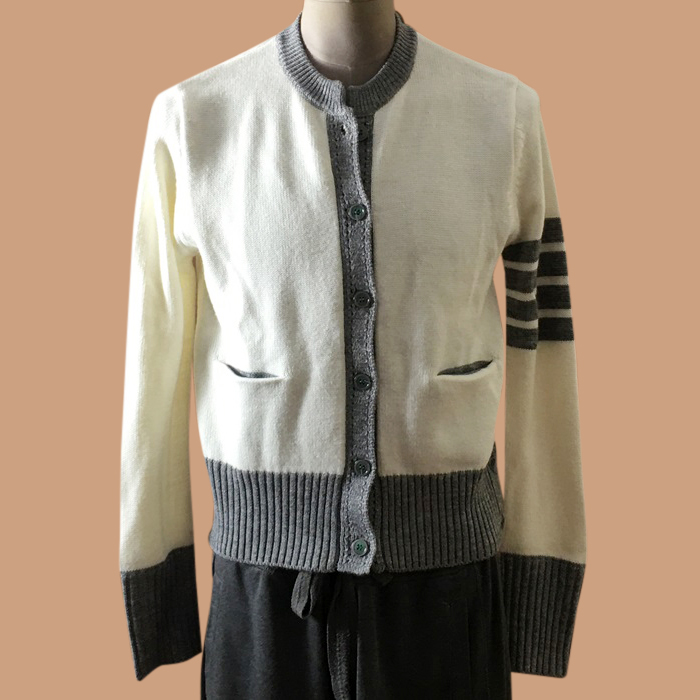 トムブラウン レディース Vネック グレー カーディガン -  Gray  - thom0637x