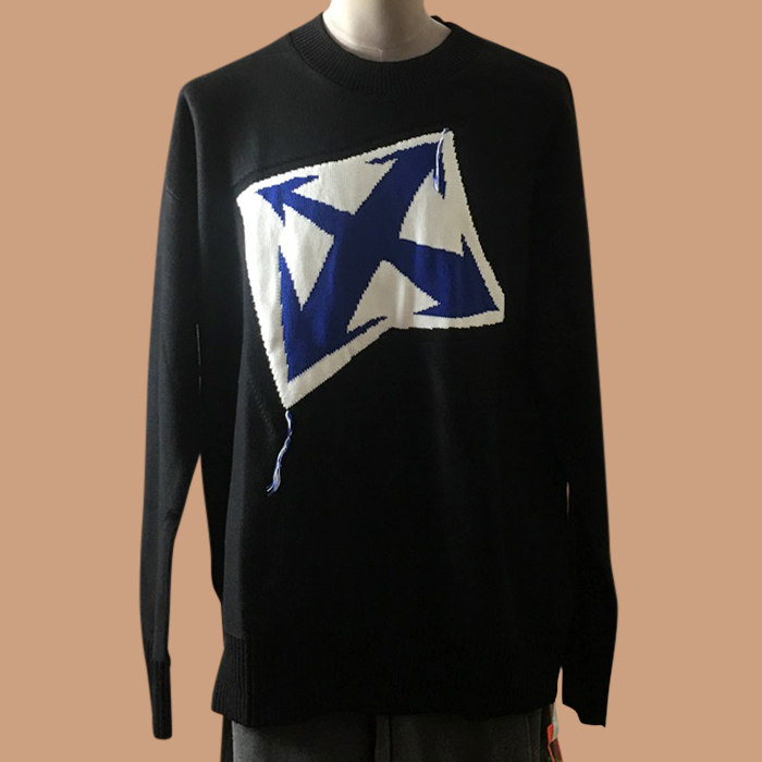 オフホワイト メンズ ブラック ニット -  Knits - off0871x