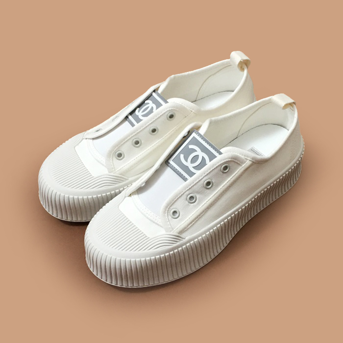 Canvas ,CHAS0646 - シャネル2021 レディース キャンバス スニーカーホワイト