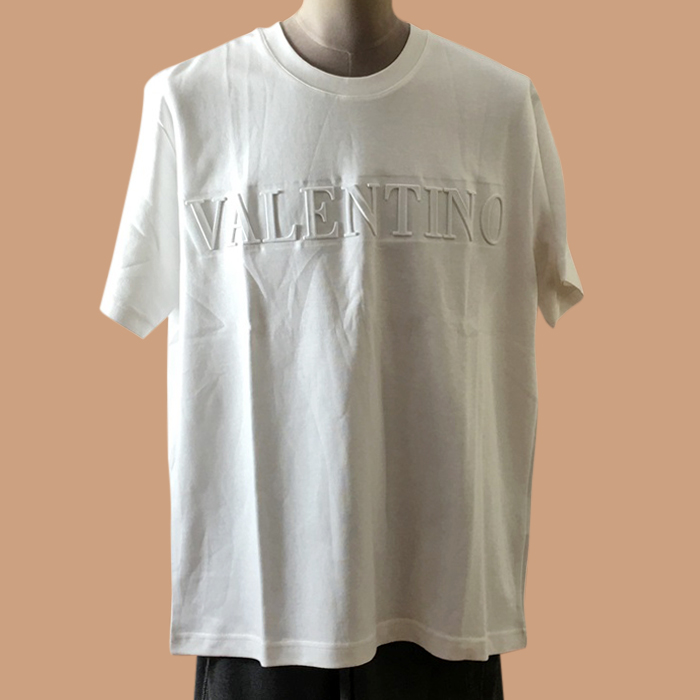 ヴァレンティノ メンズ ホワイト クルーネック 半袖Tシャツ - White  - val0273x