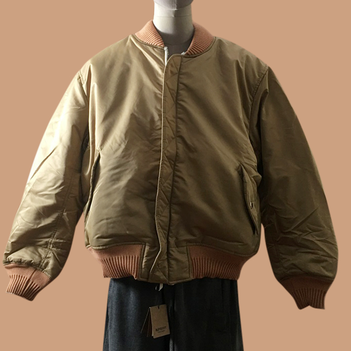 バーバリー メンズ キャメル ボンバー ジャケット - Camel - bur04518x