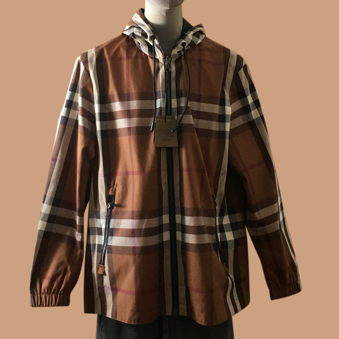 バーバリー メンズ クラシック グレー リバーシブル ジャケット - Gray s