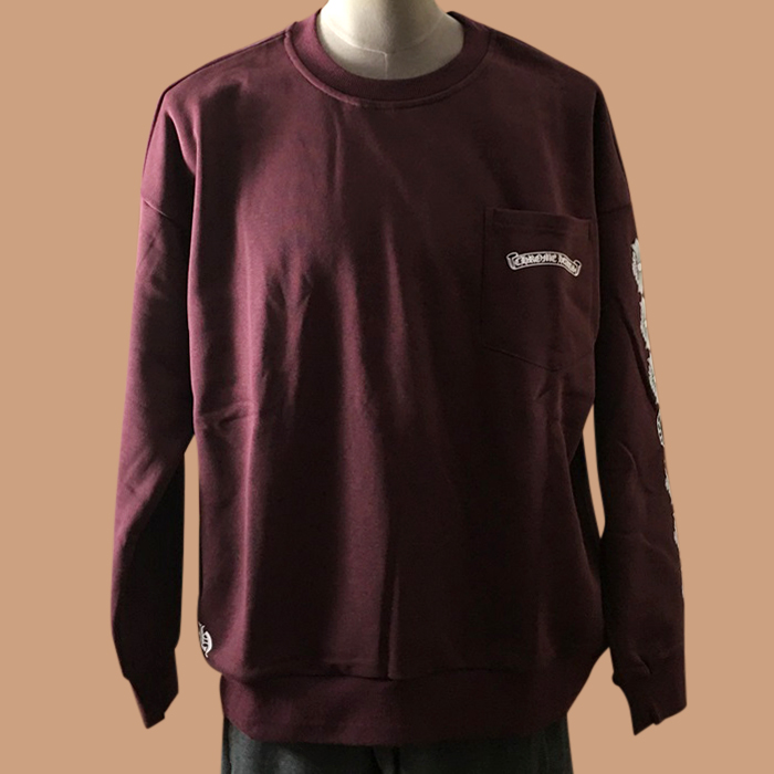 クロムハーツ メンズ バーガンディ スウェット -  Burgandy  - chr0467x