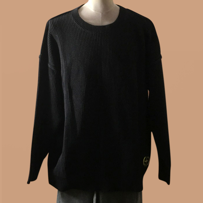 ストーンアイランド メンズ ブラック クルーネック ニット - Knits - sto0500x