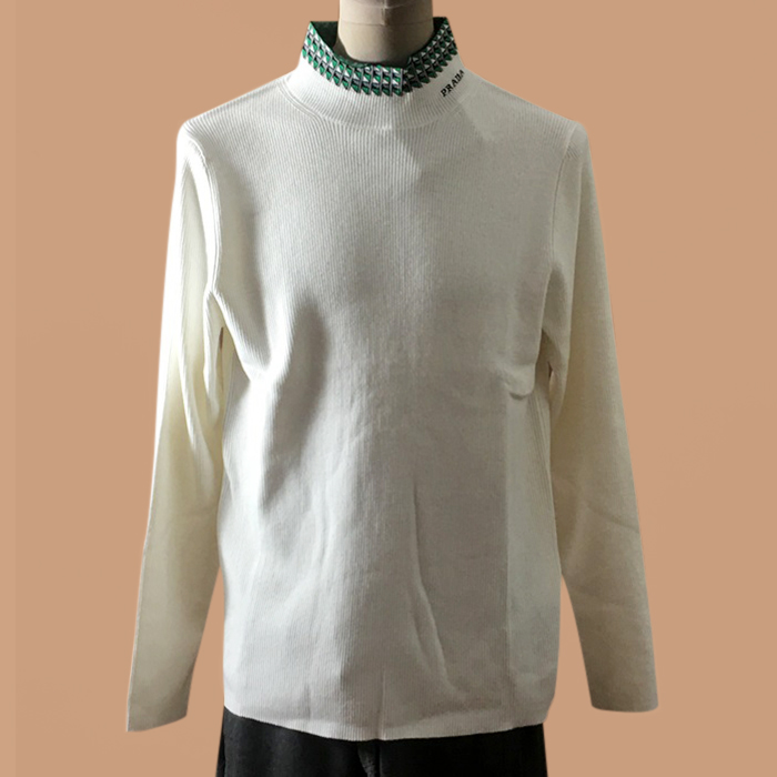 プラダ メンズ タートルネック ホワイト ニット - White Knits - pra02862x