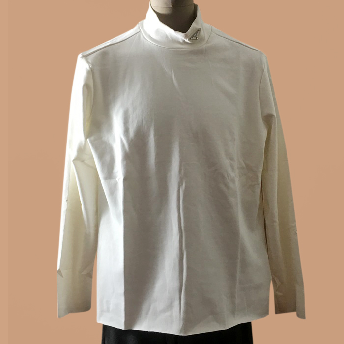 プラダ メンズ タートルネック ホワイト スウェット - White 