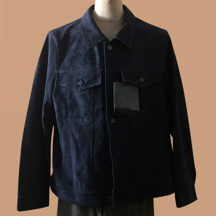   - ルイヴィトンメンズ LOGO レザージャケット Lou03796x Size(m - 3xl) ネイビー