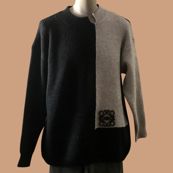 ロエベ メンズ ブラック クルーネック セーター -  - loe0669x