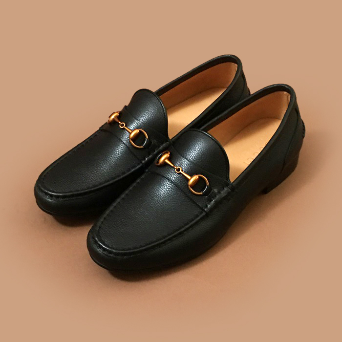 グッチ メンズ イニシャル ブラックローファー -Loafer