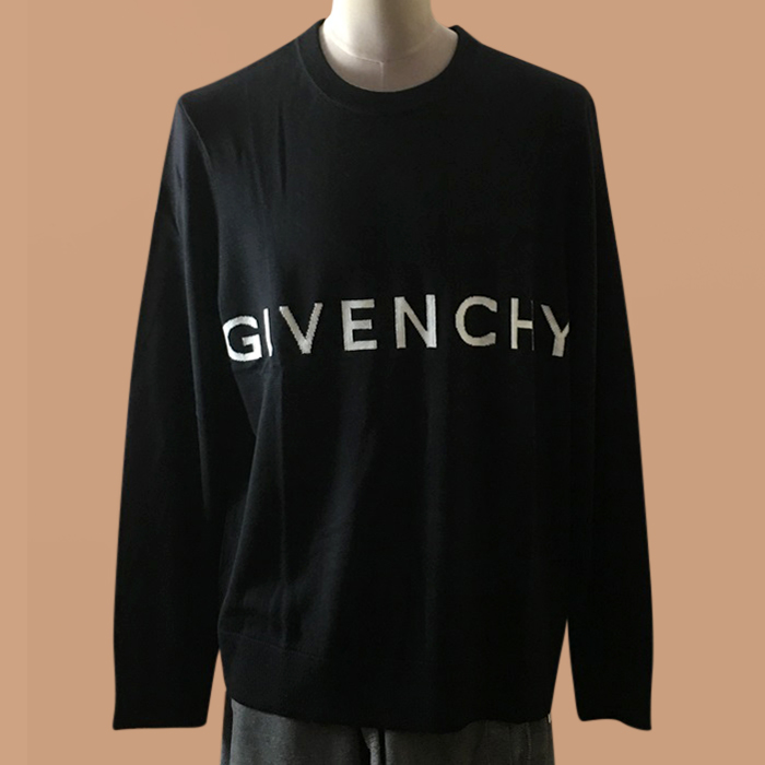 ジバンシィ メンズ モダン クルーネック ブラック ニット - Givenchy Knits - giv0858x