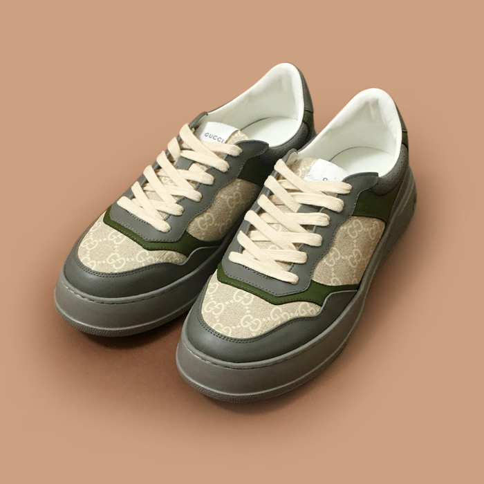グッチ ユニセックス トレンディ グレー スニーカー-Gray  - guc04786X