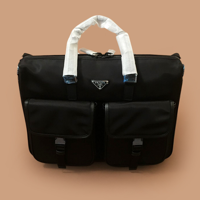 2020 Nylon 40CM - プラダ ナイロン メンズ ブリーフケース 2VE017-1 ,40CM,ブラック