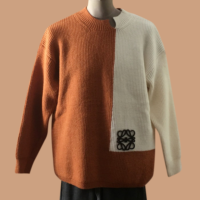    - ロエベメンズ LOGO クルーネック ウール セーター Loe0362x.オレンジ