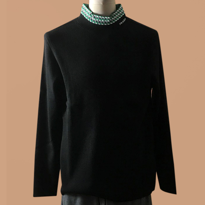 プラダ メンズ タートルネック ブラック ニット - Knits - pra02863x
