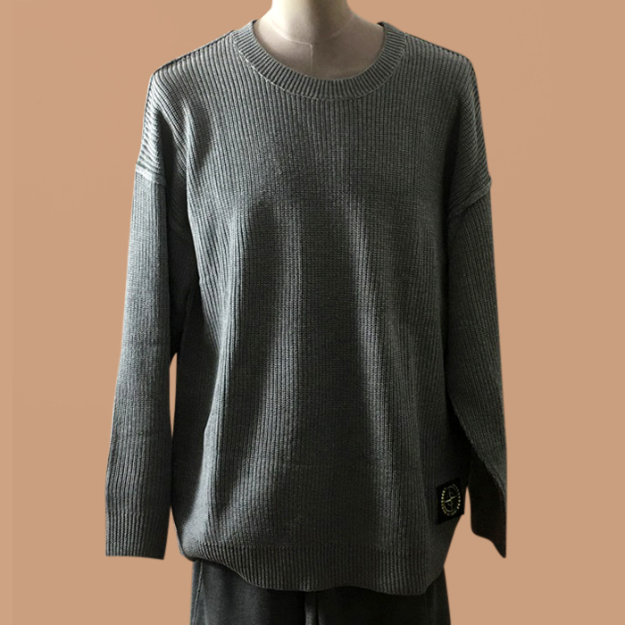 ストーンアイランド メンズ グレー クルーネック ニット - Gray Knits - sto0501x