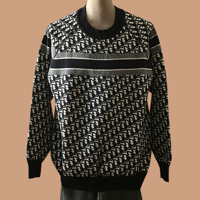 ディオール メンズ ブラック クルーネック セーター - 