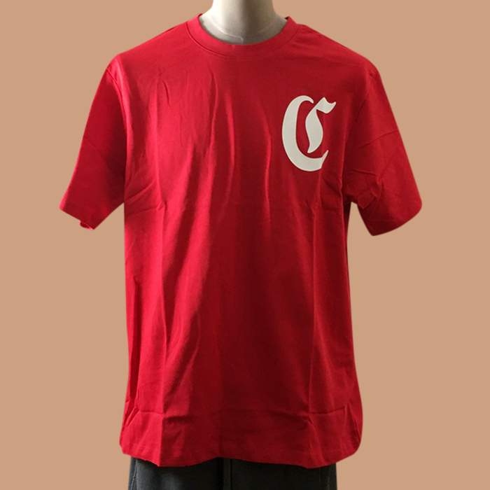 セリーヌ メンズ クルーネック レッド 半袖Tシャツ - Red  - cel0438x