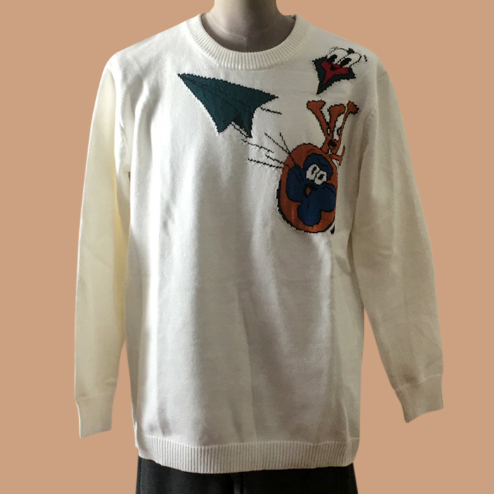 ルイヴィトン メンズ ホワイト クルーネック ニット -  White  - lou05350x