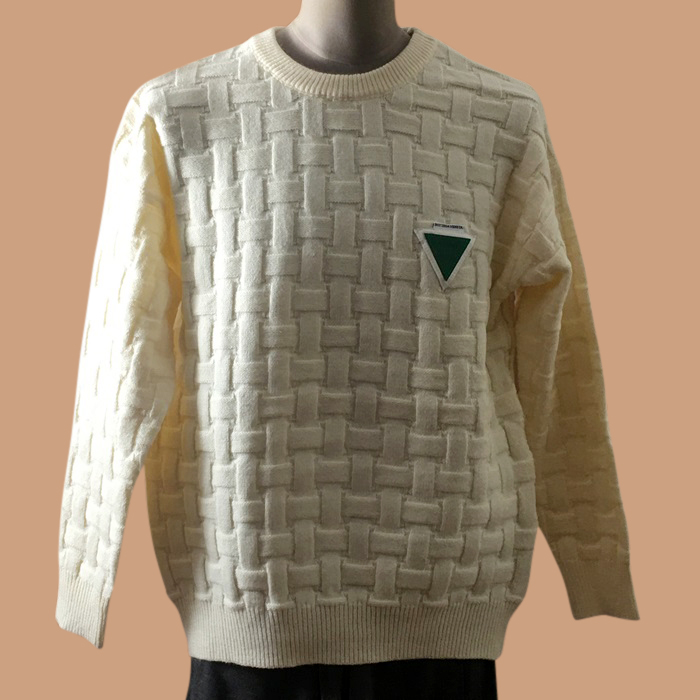 ボッテガ ヴェネタ メンズ ホワイト クルーネック ニット - White Knits - bot0451x
