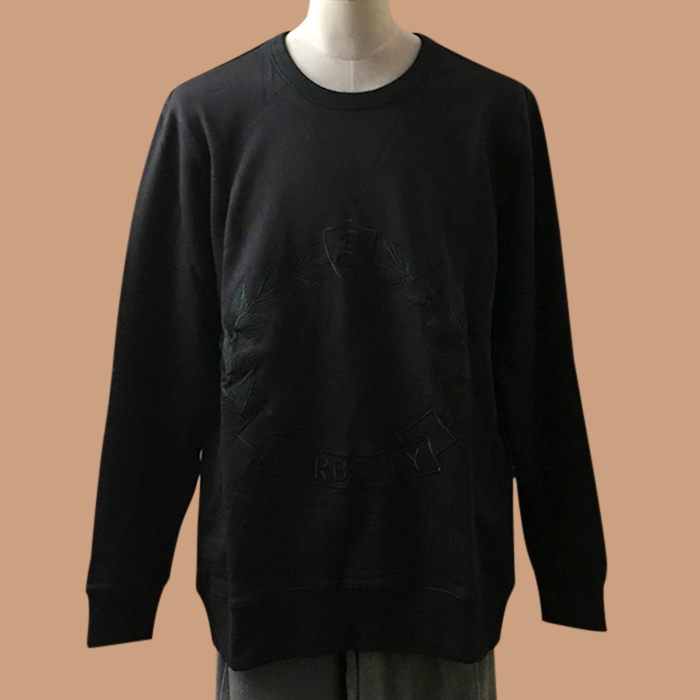 バーバリー メンズ クルーネック ブラック スウェット - 