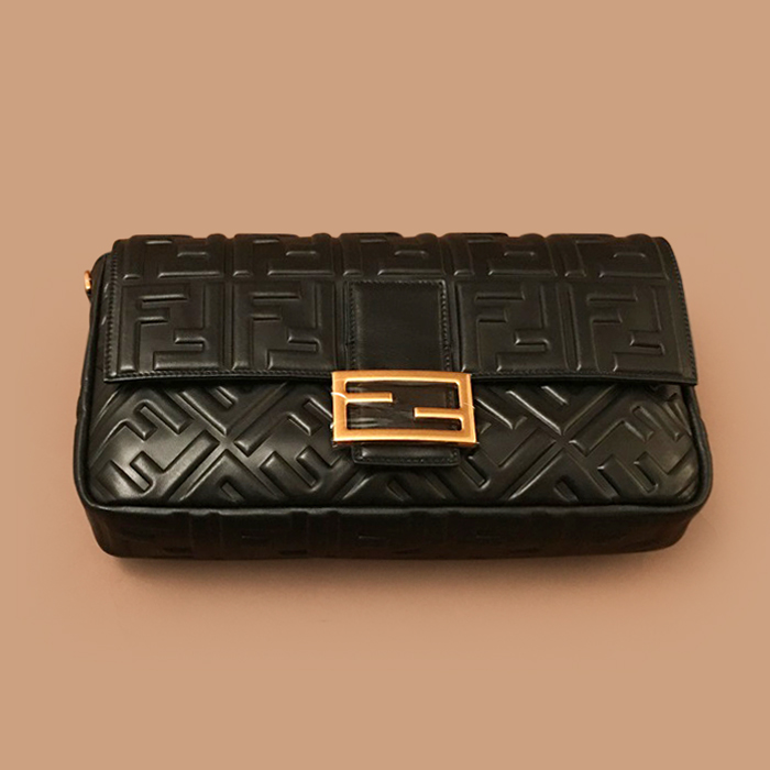  Buguette,27cm - フェンディレディースレザーバゲット ショルダーバッグ,27cmブラック