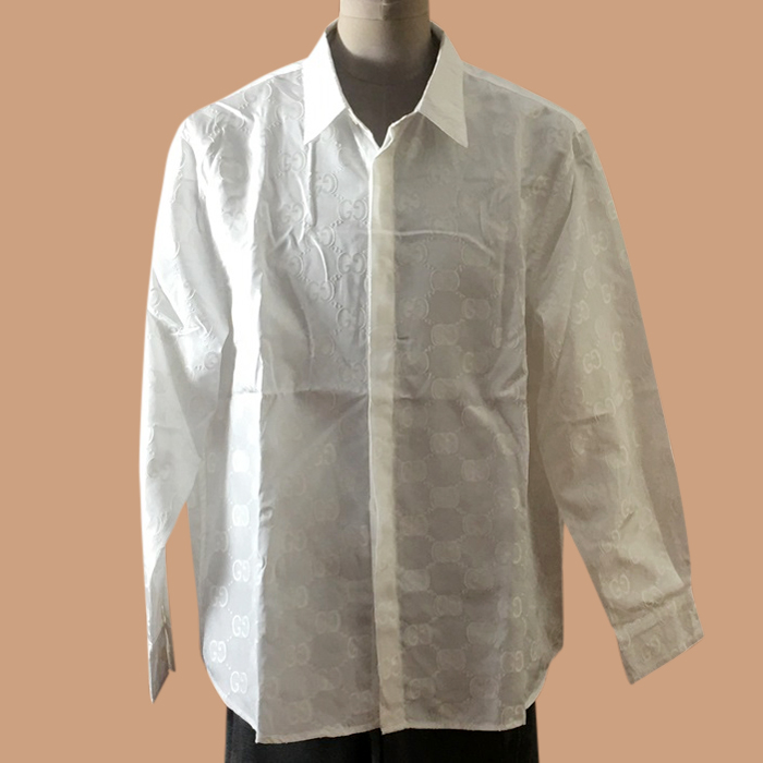 グッチ メンズ トレンディ ホワイト シャツ -White  - gu004x