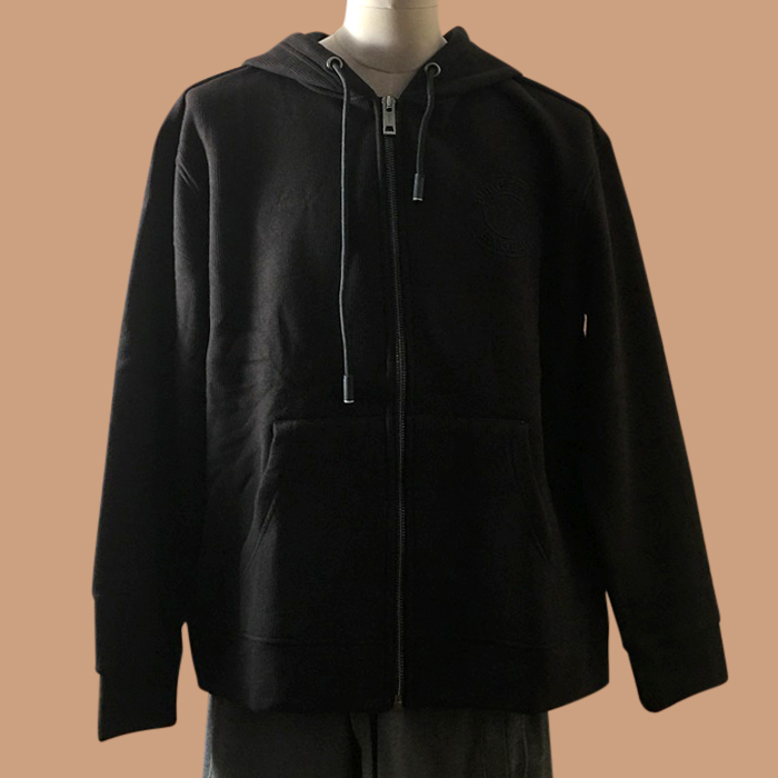 バーバリー メンズ クラシック ブラック フーディーTシャツ - 