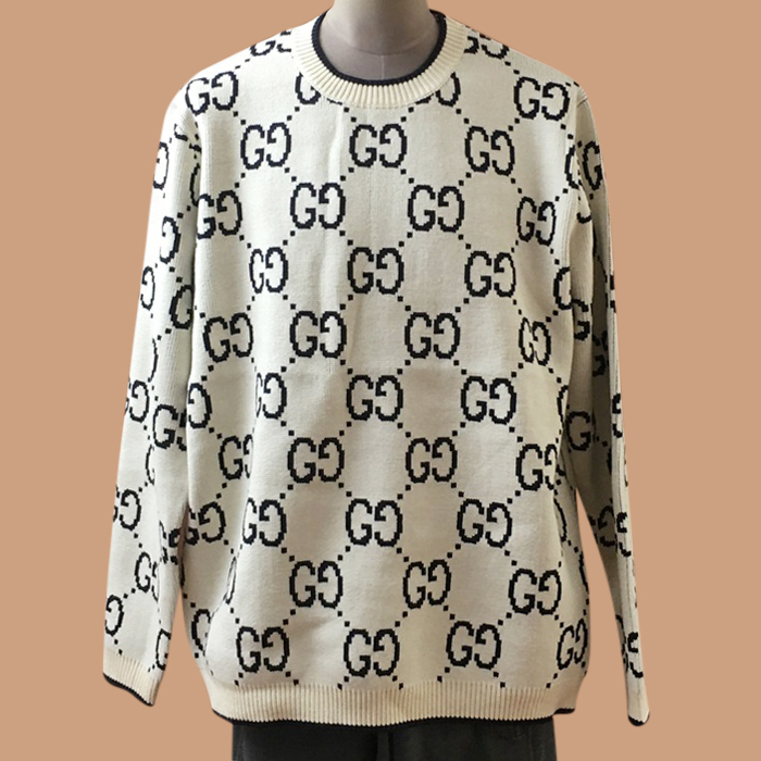 グッチ メンズ アイボリー クルーネック ニット -Ivory Knits - guc05245x