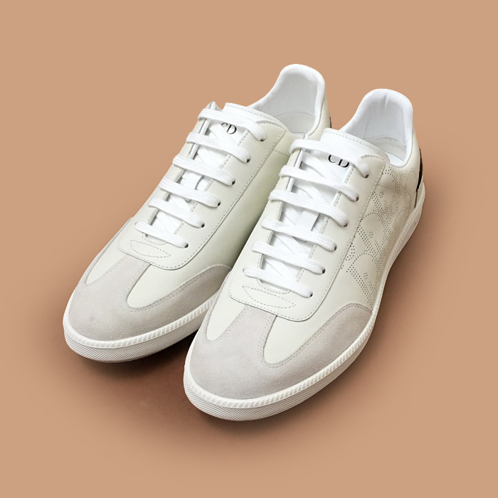 ディオール メンズ プリント ホワイト スニーカー - White 