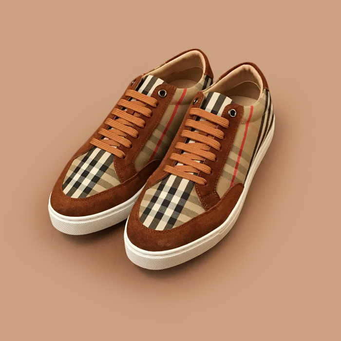 バーバリー メンズ トレンディ キャメル スニーカー - Camel 