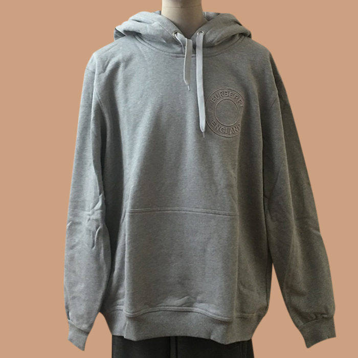 バーバリー メンズ クラシック グレー フーディーTシャツ - Gray  - bur04553x