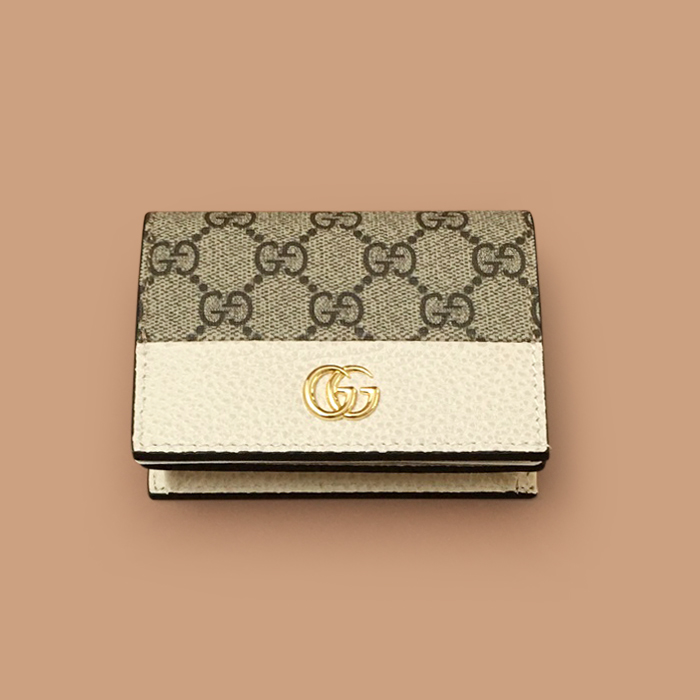   Card Purse,11cm- グッチレディースレザーカードパース,11cm,ベージュ