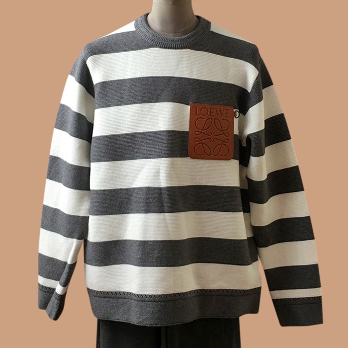 ロエベ メンズ ホワイト クルーネック セーター - White 